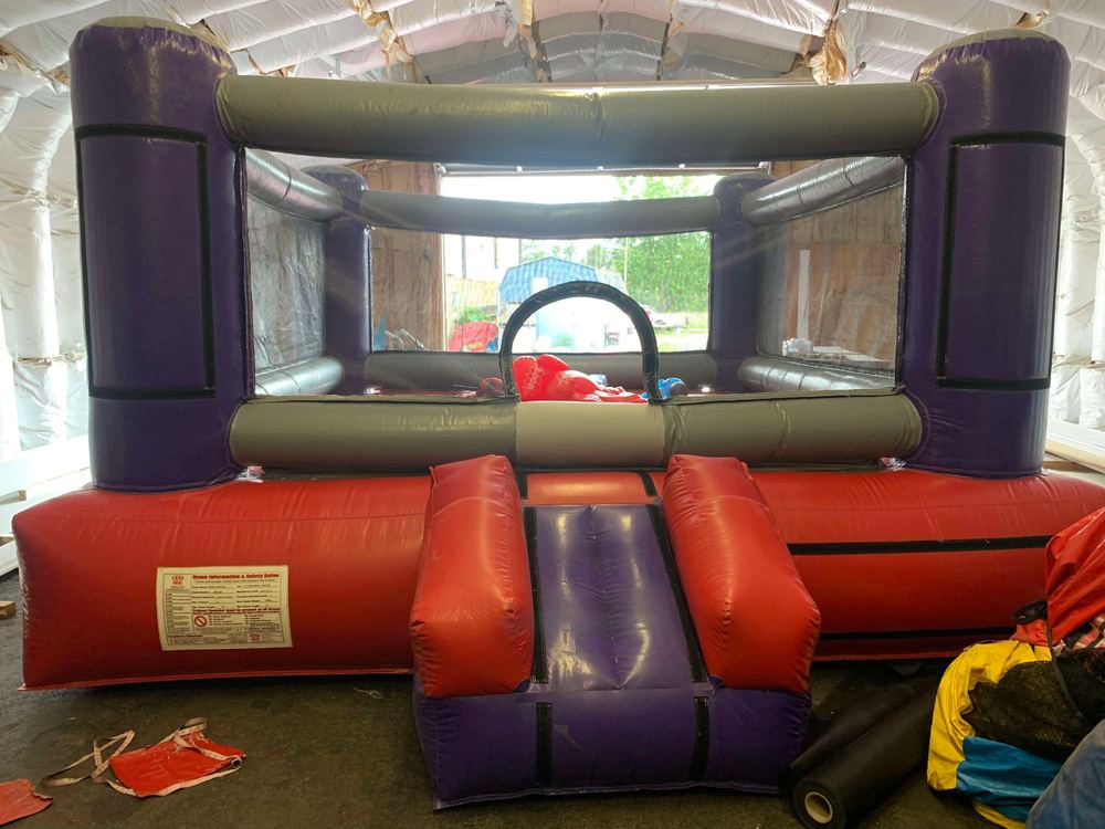 After photo of blown internal baffle repair on a bounce house, completed by Stitches For Bounces